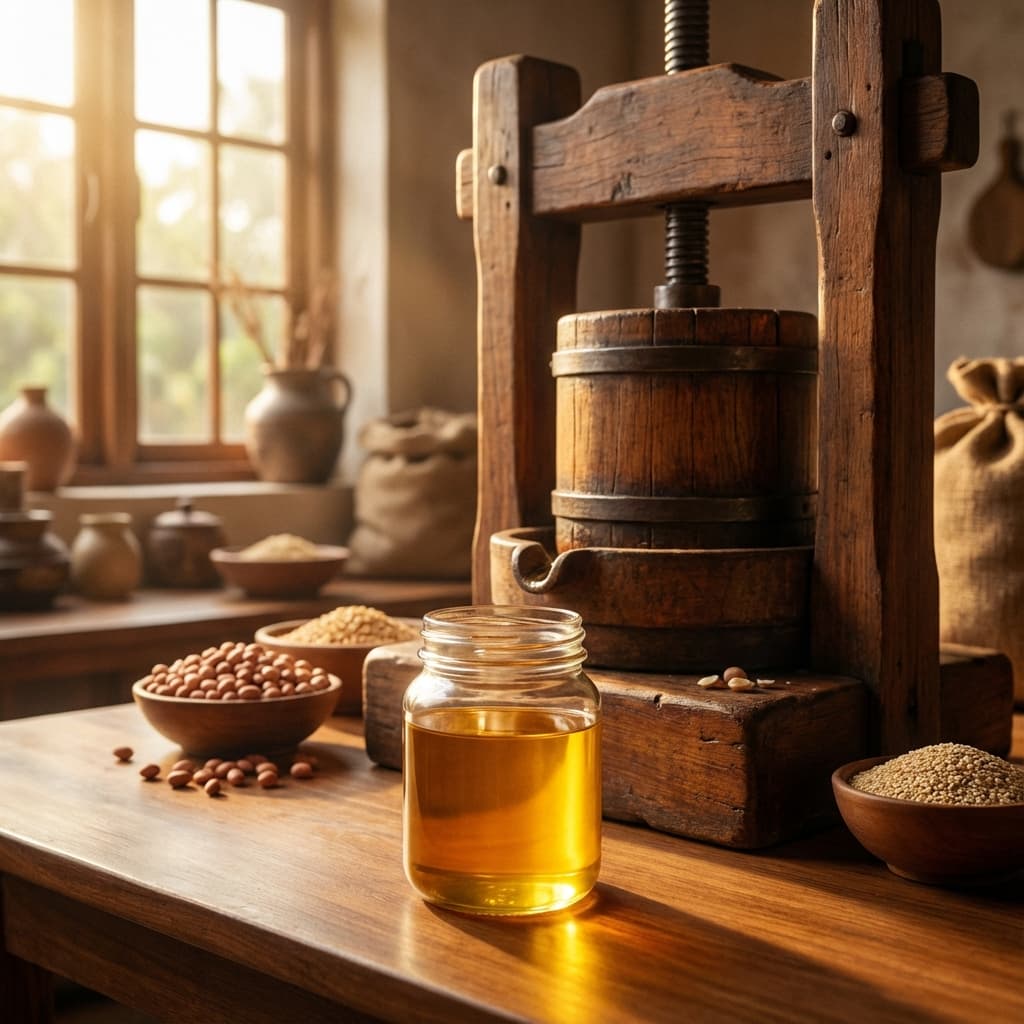 Traditional Wooden Oil Press - Marachekku
